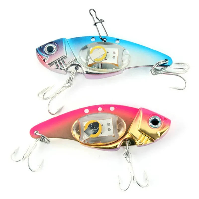 Electronic Fishing Lamp Bait Tackle LED Light Fishing Lure Treble HookFish Lure Light Flashing Lamp(red,blue)