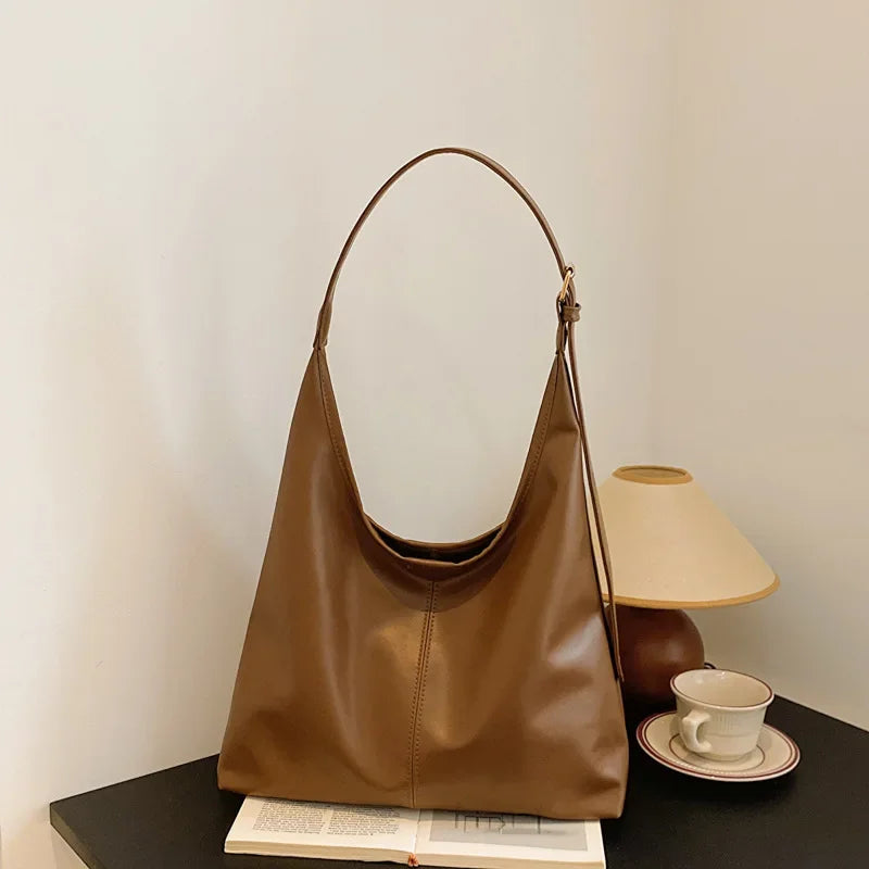 New Tote bag hand bill of lading shoulder women's bag retro simple large bag Tote bag