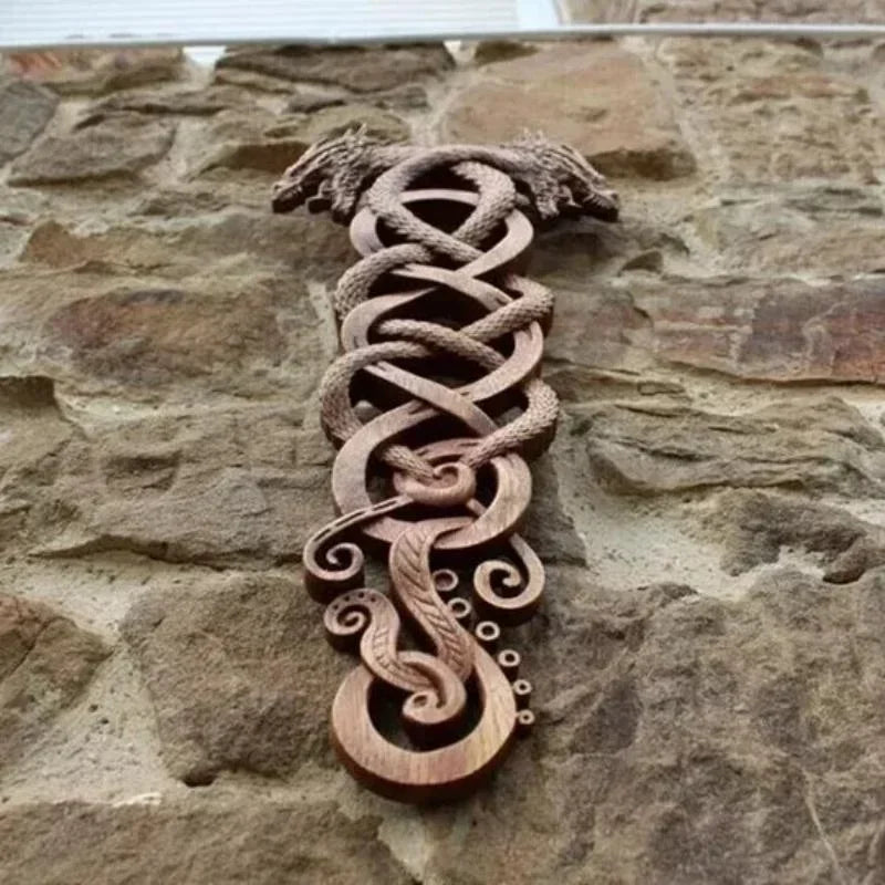 2024 Unique Dragon Decor Resin Simulation Dragon Statue Wall Hanging for Courtyard Garden Home Decoration Craft Double Dragon