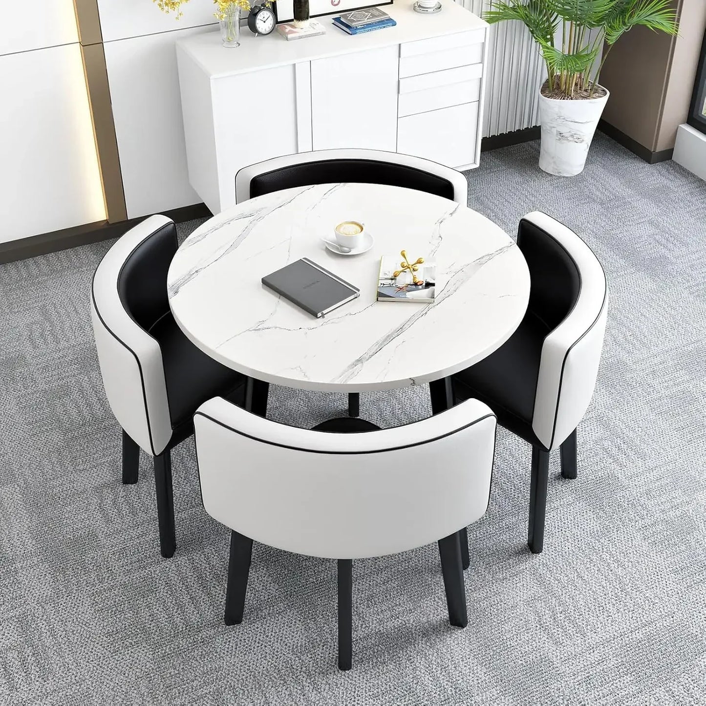 Round Dining Table Set,Kitchen Dining Table Set, Simple Small Round Table,Round Conference Table,Round Modern Dining Table Set