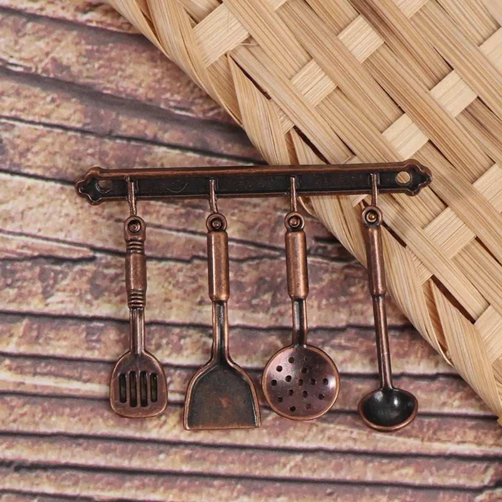 Kettle 1:12 Mini Kitchen Utensils Sets 1:12 Scale Cookware Doll Kitchen Set Alloy Mini Mini Kitchen Cooking Kit