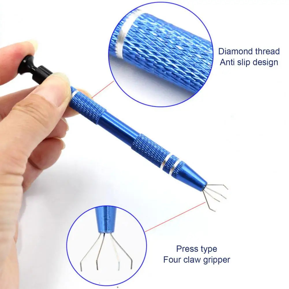 Fishing Bait Gripper Rigging Bait Needle Boilies Drill Stringer Pellet Splicing Puller Four-Claw Grabber Fishing Accessories
