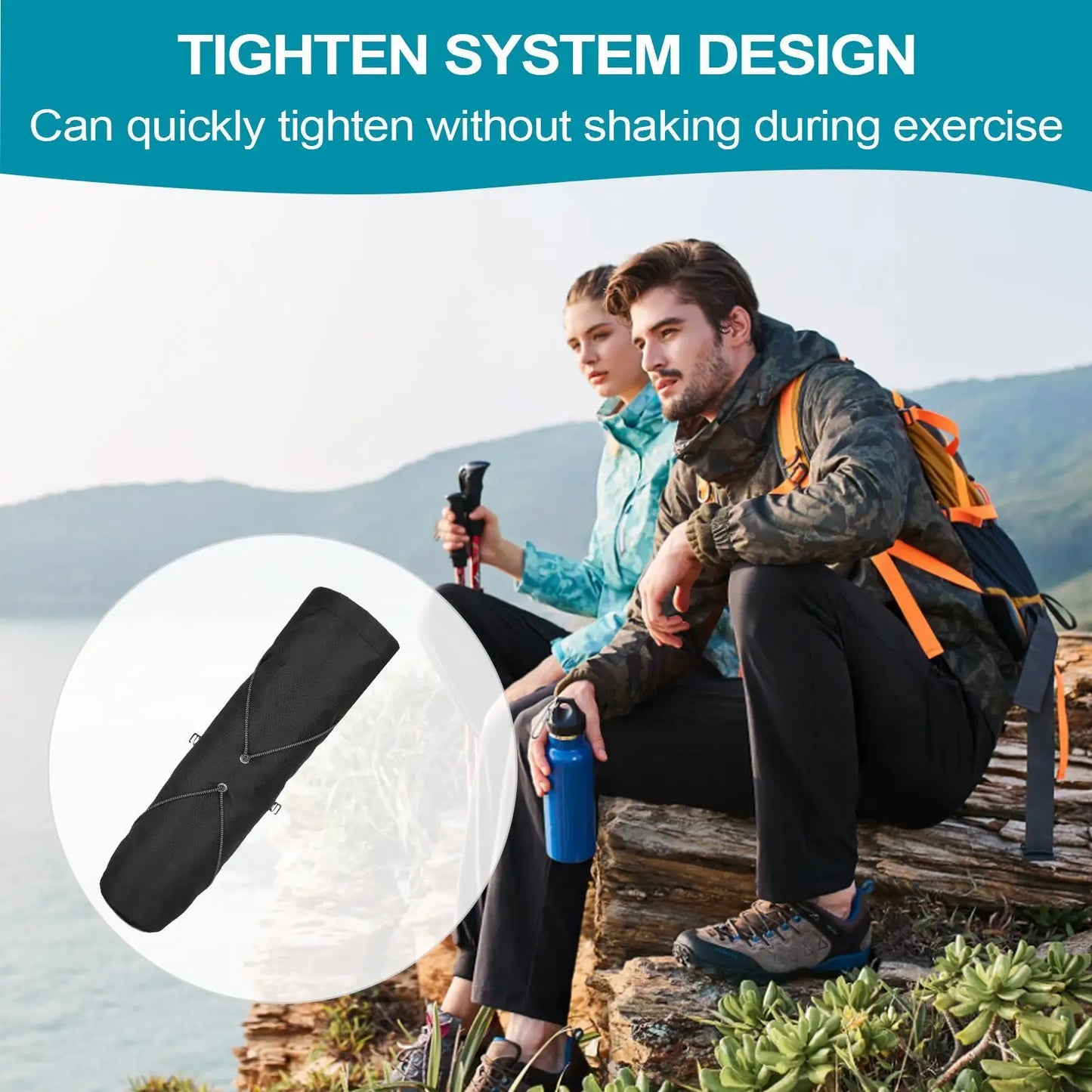 Trekking Poles Storage Bags Waterproof Walking Stick Pouch with Adjustable Strap for Camping, Travel, Running, Adventure