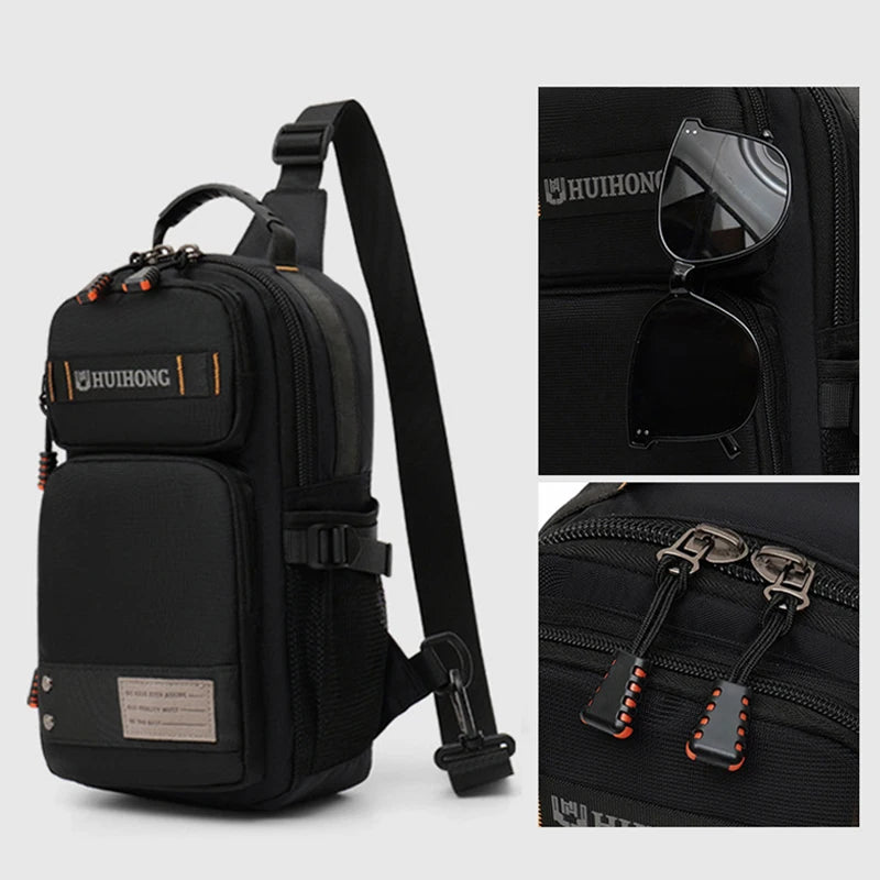 Men's Waist Bag Travel Casual Chest Bag Outdoor Hiking Climbing Backpack Multifunction Messenger Rig Pouch College Schoolbag