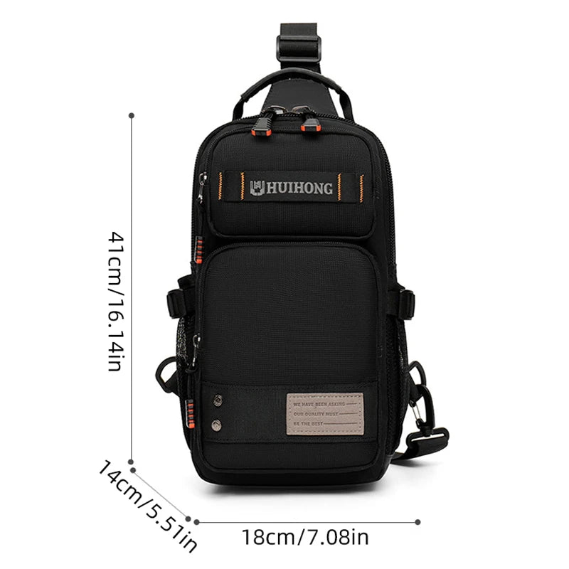 Men's Waist Bag Travel Casual Chest Bag Outdoor Hiking Climbing Backpack Multifunction Messenger Rig Pouch College Schoolbag