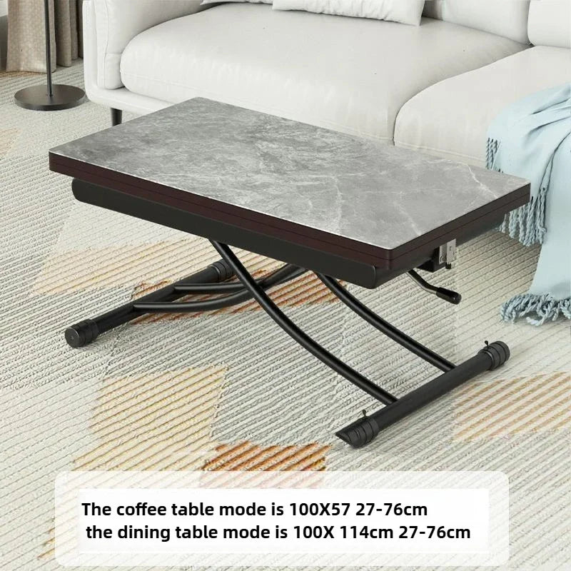 Multifunctional Dining Tables Lifting Folding Restaurant Tables Extendable Room Desk Dual-purpose Rectangular Dining Room Sets