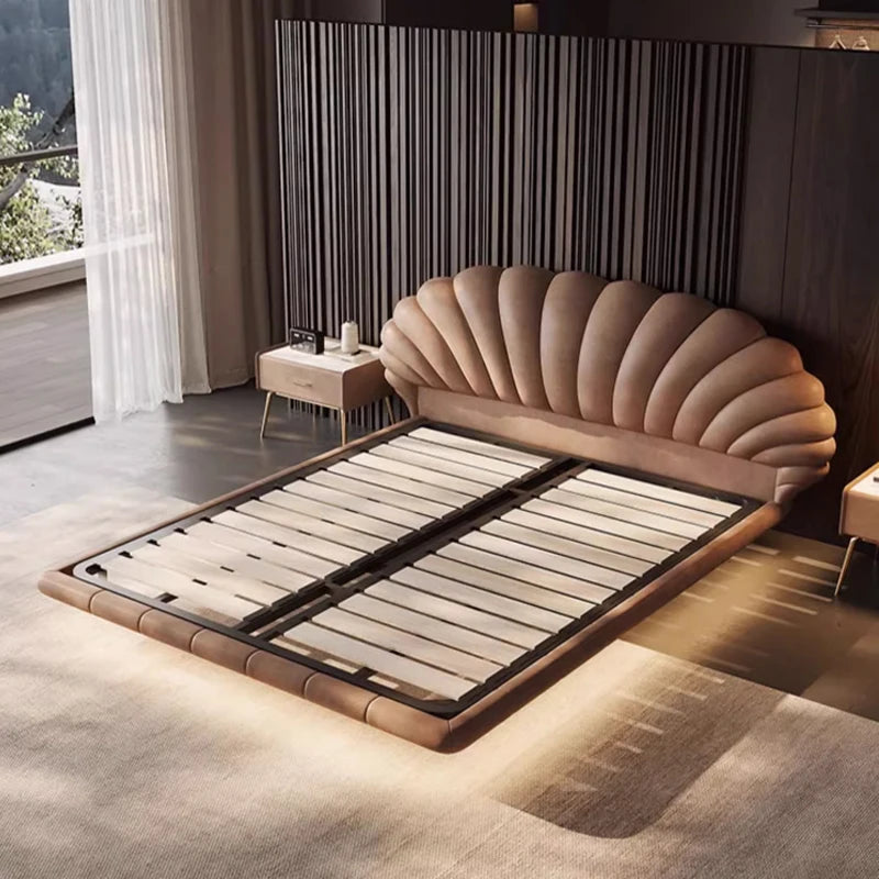 Unique Design Double Bed European Minimalist Modern Floating Double Bed Frame King Size Floating Cama Matrimonial Furniture Home