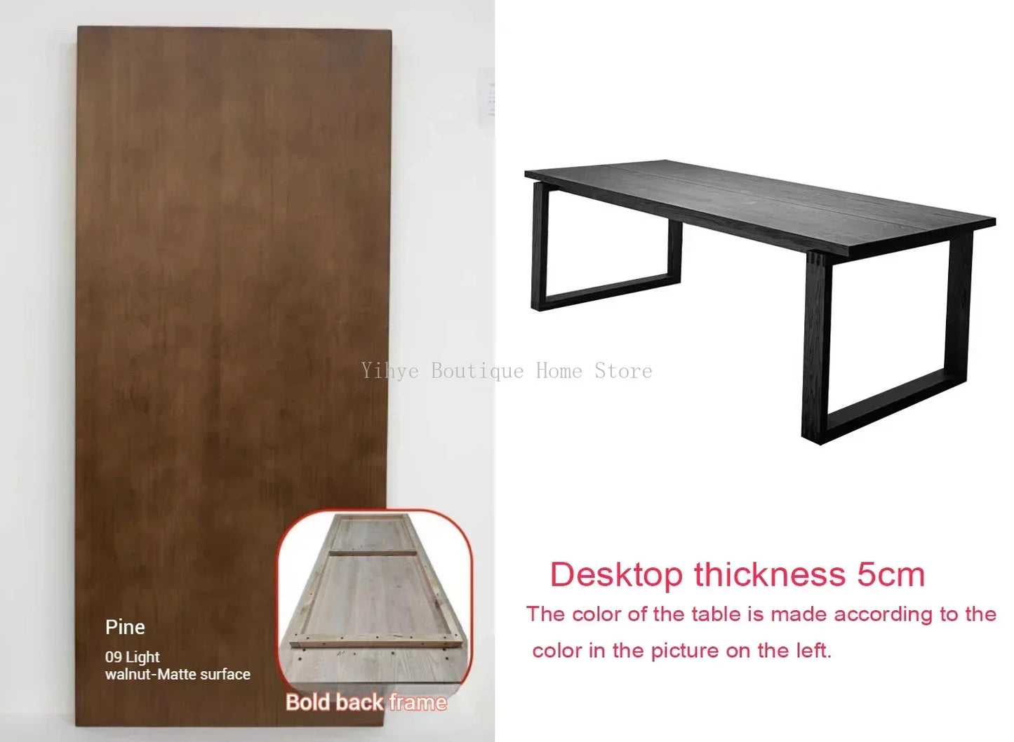 Nordic Simple Luxury Solid Wood Dining Table Pine Rectangular Dining Table Living Room Desk Log Workbench Home Furniture