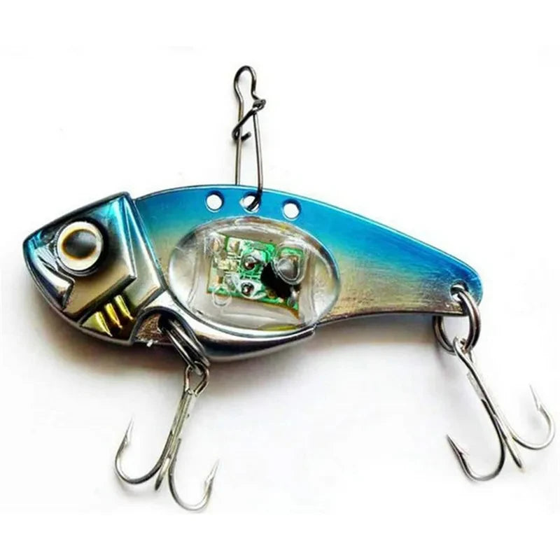 Electronic Fishing Lamp Bait Tackle LED Light Fishing Lure Treble HookFish Lure Light Flashing Lamp(red,blue)