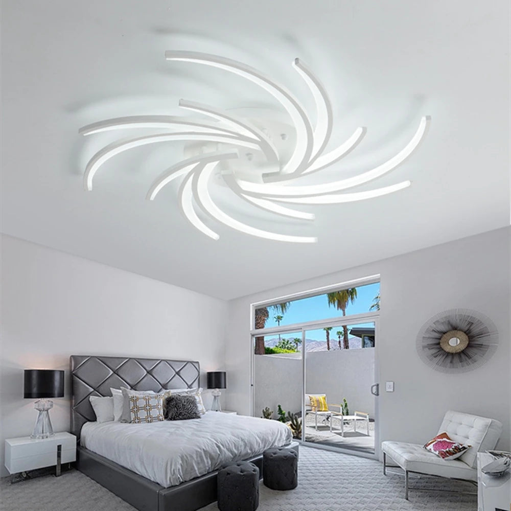 Modern LED Chandelier Home Decoration Ceiling Light For Living Study Room Bedroom Ceiling Lamps Indoor Lighting White Decor Lamp