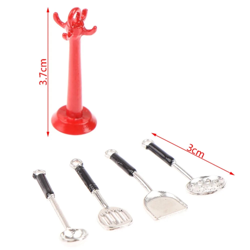 Kettle 1:12 Mini Kitchen Utensils Sets 1:12 Scale Cookware Doll Kitchen Set Alloy Mini Mini Kitchen Cooking Kit