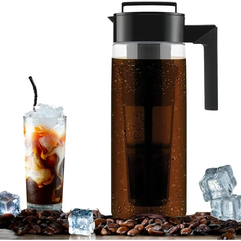 Cold Brew Iced Coffee Maker with Coffee Filter and Handle Home Office Kicten Water Kettle Cold Tea Kettle Clean and Hygienic
