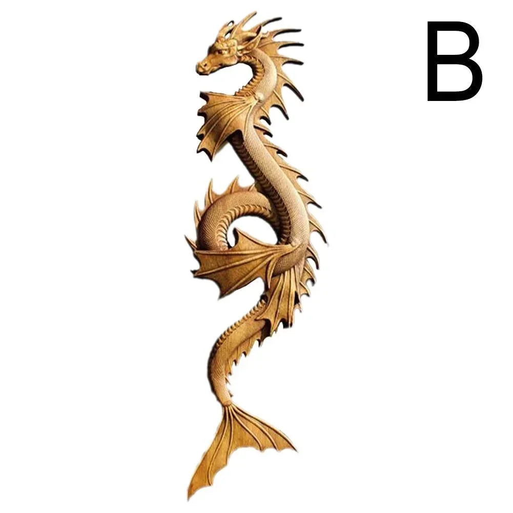 2024 Unique Dragon Decor Resin Simulation Dragon Statue Wall Hanging for Courtyard Garden Home Decoration Craft Double Dragon