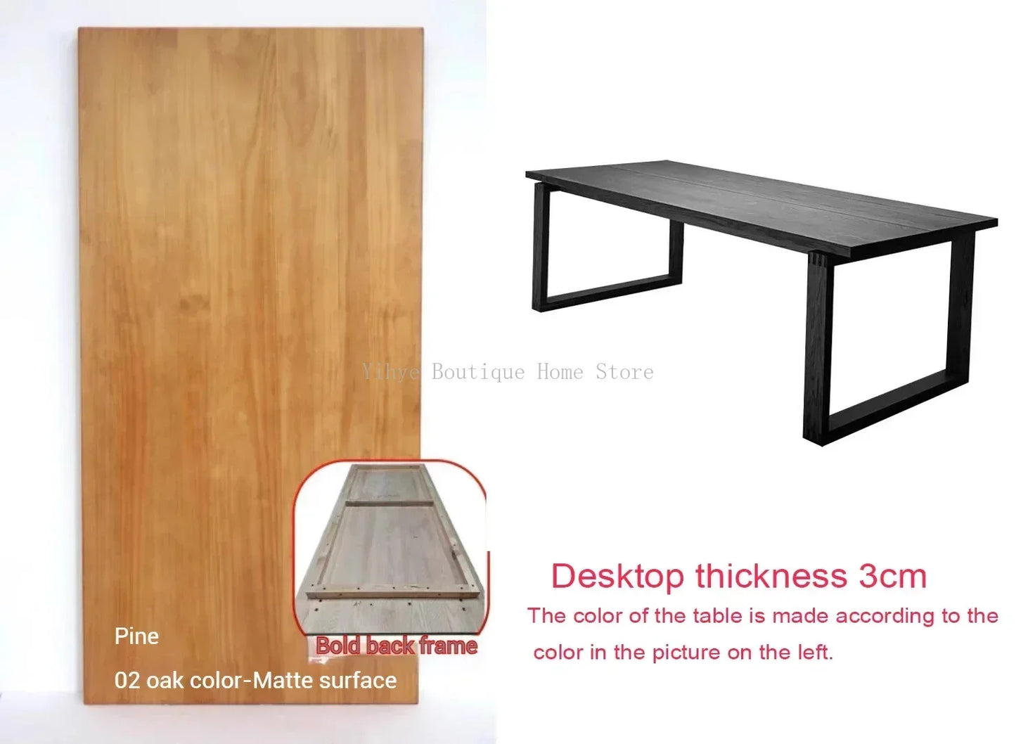 Nordic Simple Luxury Solid Wood Dining Table Pine Rectangular Dining Table Living Room Desk Log Workbench Home Furniture