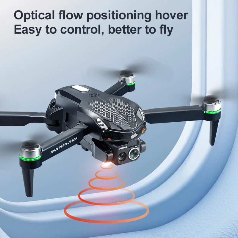 2025 S168 RC Drone 2.4inch Screen Brushless Motor 8K HD Dual Cameras Optical Flow Positioning Intelligent Avoidance Aircraft Toy
