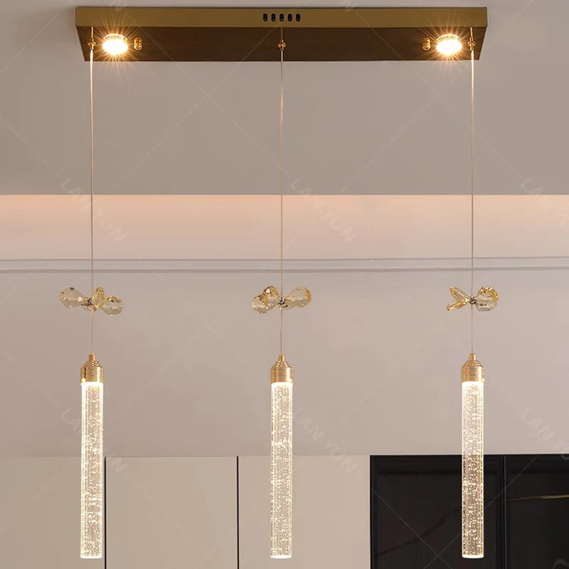 Modern home decoration salon lamps for living room smart crystal Pendant lights dining room indoor lighting