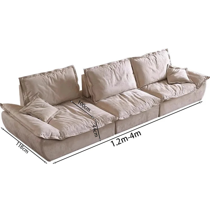 Sailing sofa living room light luxury modern simple cream wind suede designer special-shaped movable backrest