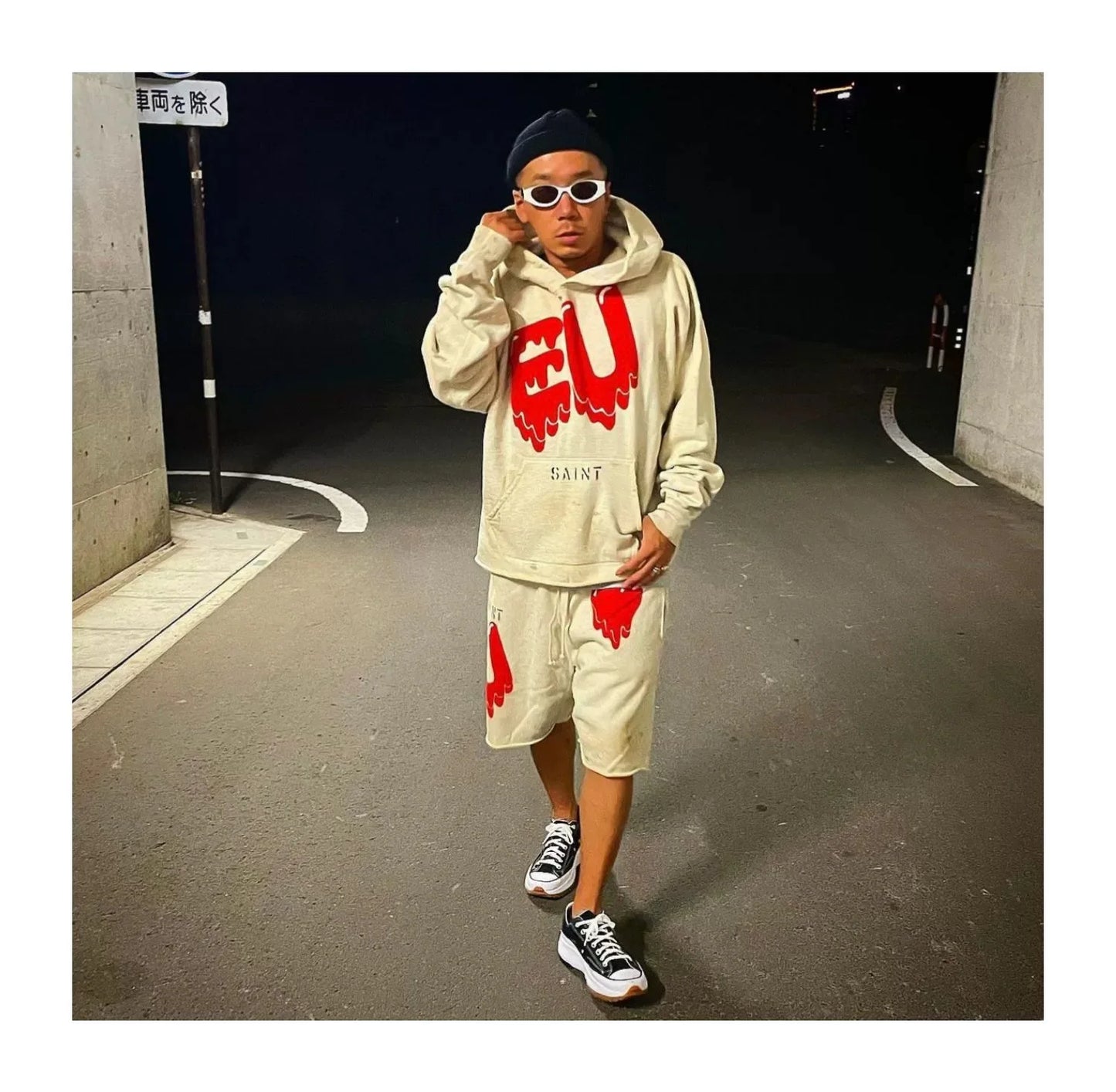 Mens Clothing Vintage graffiti destroys dirty painted high street loose casual hoodies ropa hombre