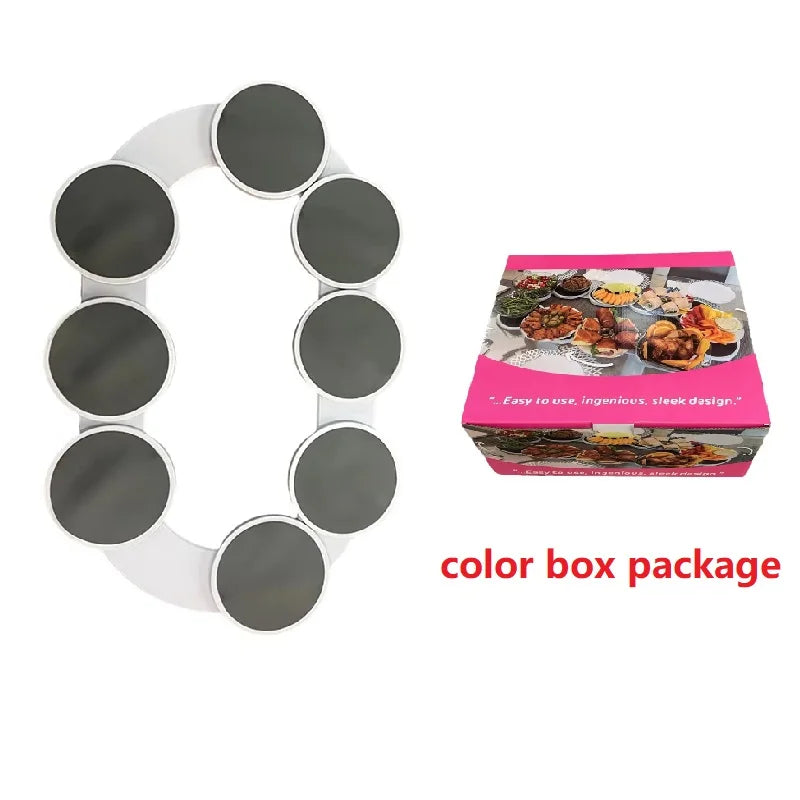 Dining Table Rotating Food Tray Hot Pot Ingredients Storage Plates Foldable Family Party Snack Pallet Housewear & Furnishings
