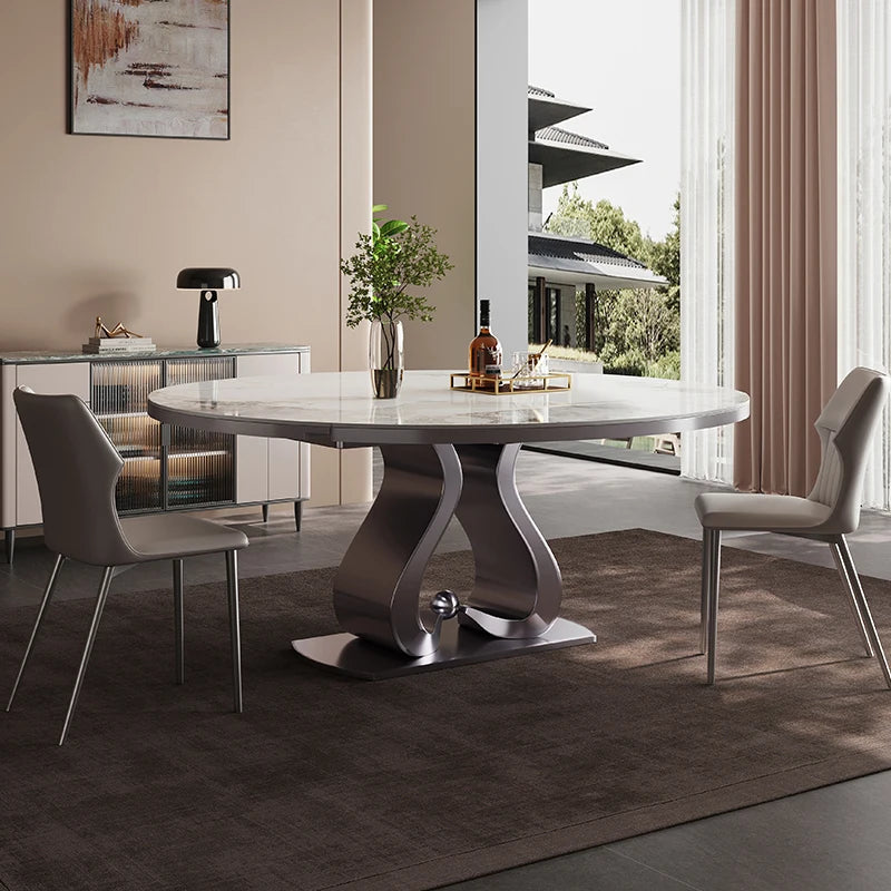Extendable Trendy Dining Table Modern Nordic European Luxury Dining Tables Hidden Minimalist Mesa De Comedor Dining Furniture