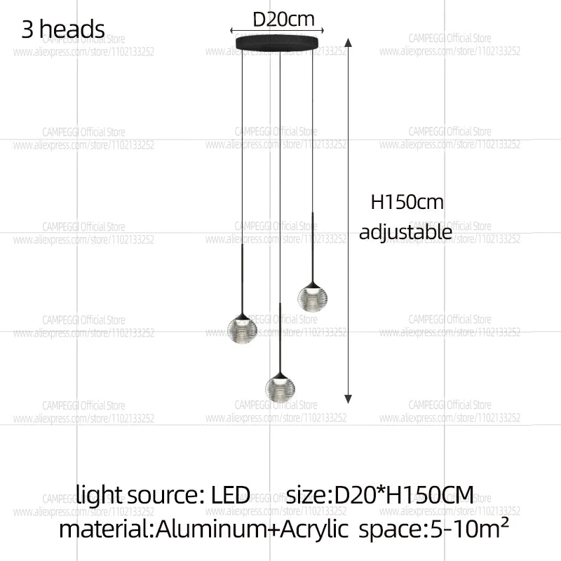 Modern Home Decor Led Lights Pendant Light Lamp Transparent Ball Chandeliers For Living Room Hanging Light Indoor Lighting Villa