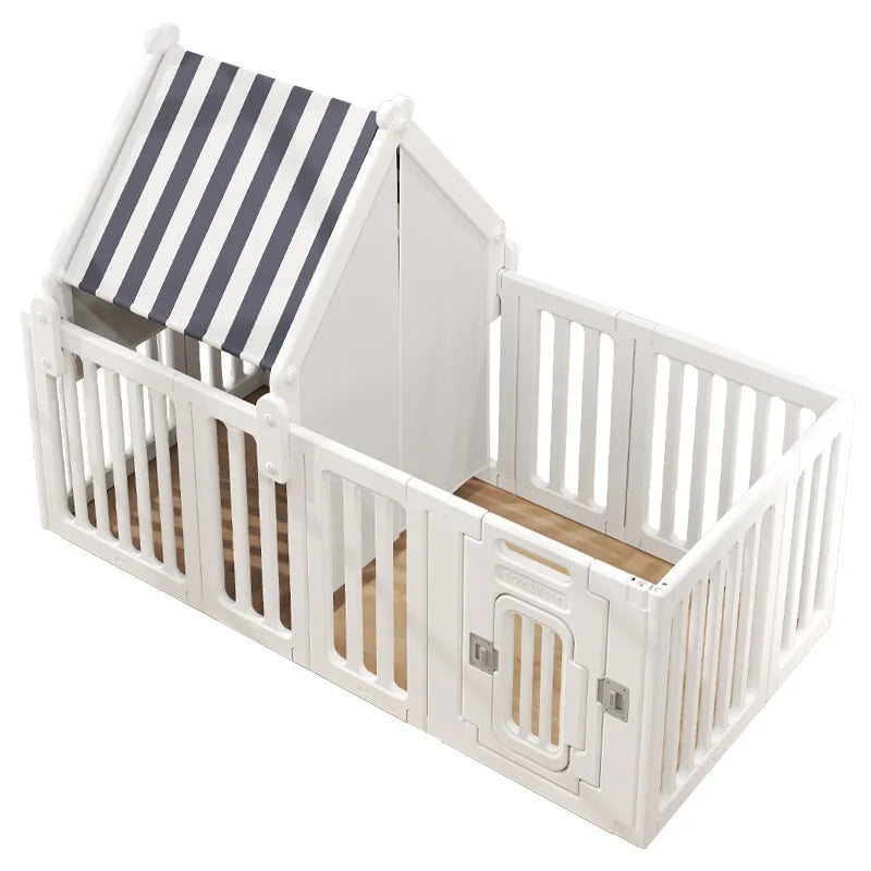 Pet Dog House Fence Height 60cm Indoor Isolation Family Fence with Roof External Door Lock Simple Installation Washable Dog Cage