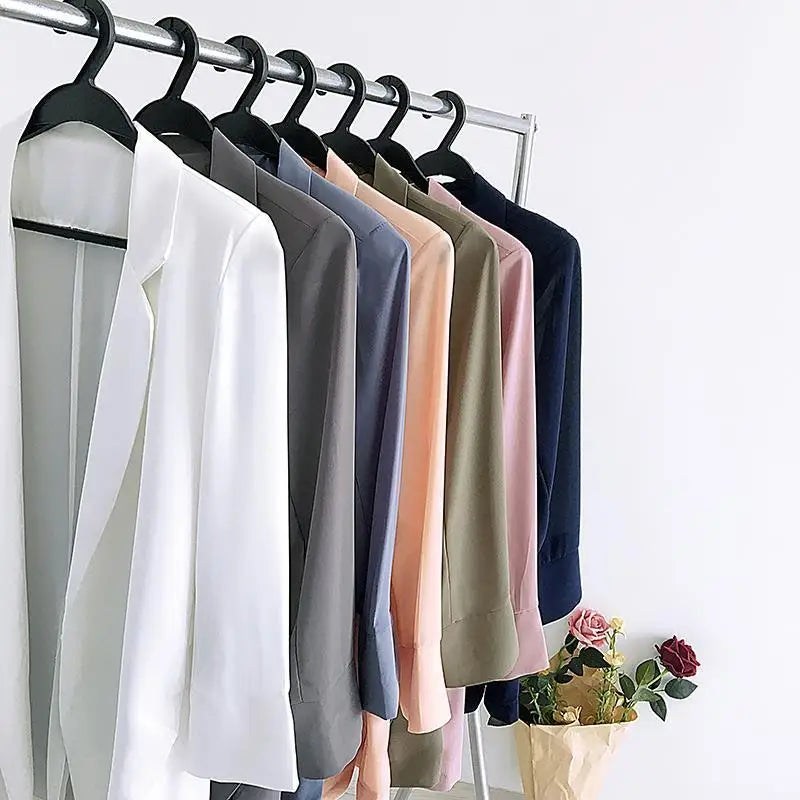 Women's Clothing White Office Blazer Summer Loose Fit Waist Slimming Elegant Casual Lightweight Trendy New