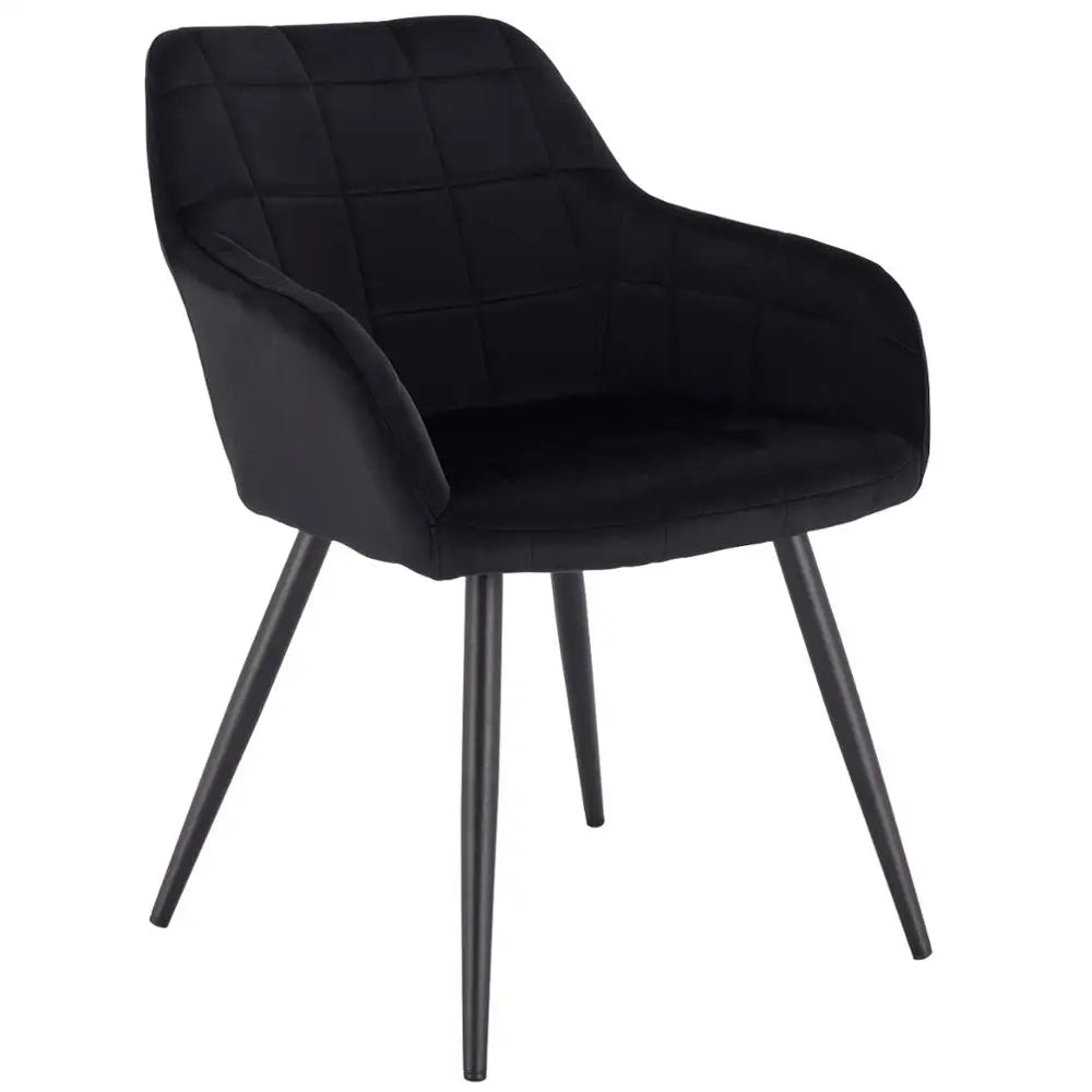 1PC Dining Chair Steel Legs Tub Chair Armchair Backrest Leisure Counter Lounge Living Room Chair Restaurant Kitchen Furniture