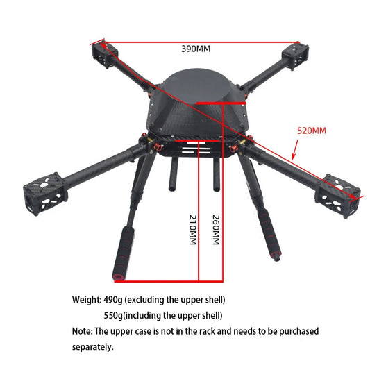 Drone Flyroun LX450 con marco 450 para RC MK MWC 4 ejes RC Multicopter Quadcopter Heli Multi-Rotor con tren de aterrizaje