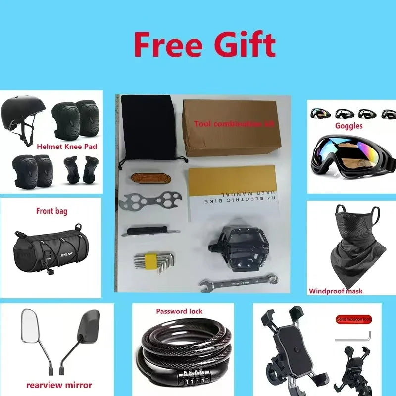 Ebike K7 2000W 48V 40AH Maximum Dual Motor Dual Battery Electric Motorcycle 20-inch Fat Tire Off-Road Bike Electric Bike 7 Speed