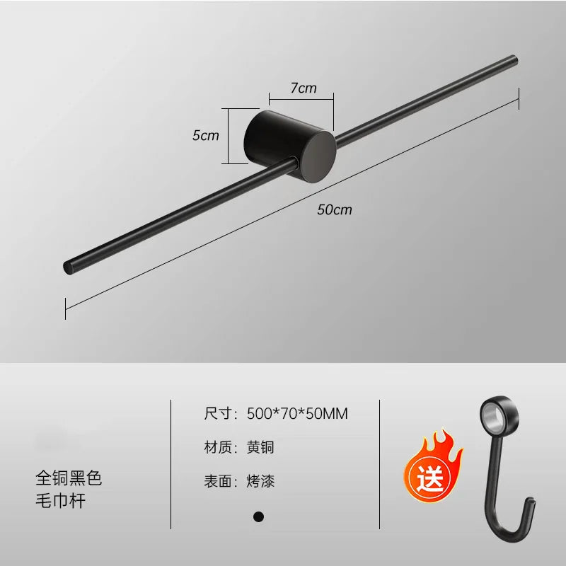 Bathroom Towel Rack Brass Wall-mounted Toilet Space White Bar Storage Rail Shelf Bathroom Hardware Set Accessories Hanger