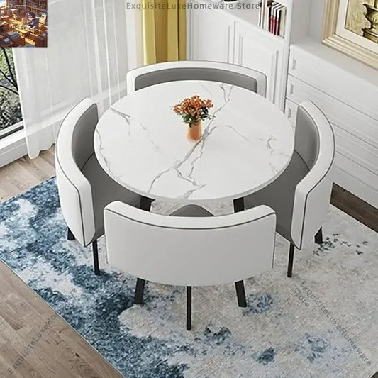 Round Dining Table Set,Kitchen Dining Table Set, Simple Small Round Table,Round Conference Table,Round Modern Dining Table Set