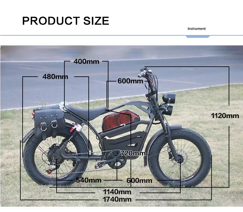 Electric Bicycle AKEZ motor 1500W battery 48v18ah All-terrain e-bike Hydraulic Brake 20inch tire snow beach off-road e-bicycle