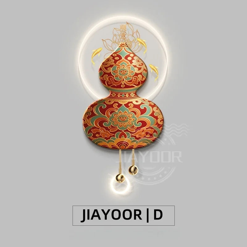 Home Decoration Modern LED Wall Light For Entrance Living Room Background Corridor Good Luck Hanging Painting Lustre Mural Lamp