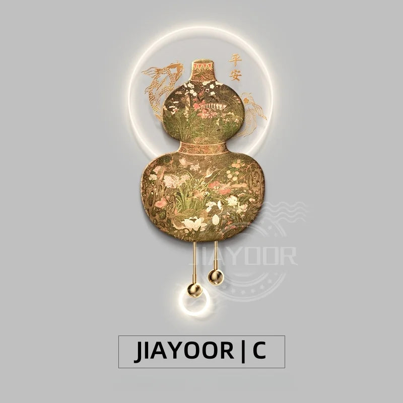 Home Decoration Modern LED Wall Light For Entrance Living Room Background Corridor Good Luck Hanging Painting Lustre Mural Lamp