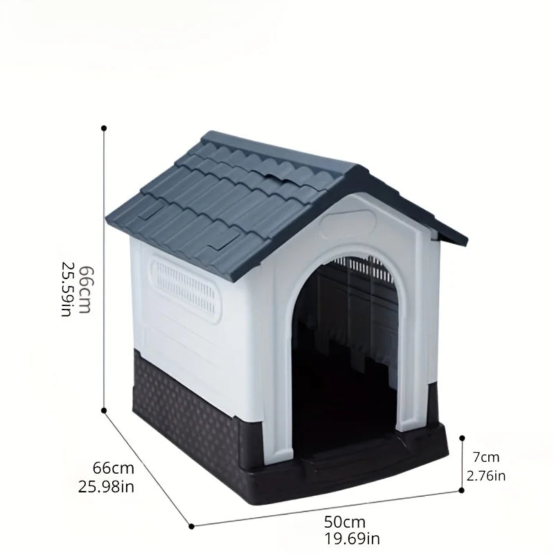 Rainproof Outdoor Dog House, Four Season Universal Dog Cage Villa for 15kg Small Dogs, Durable & Moisture-proof