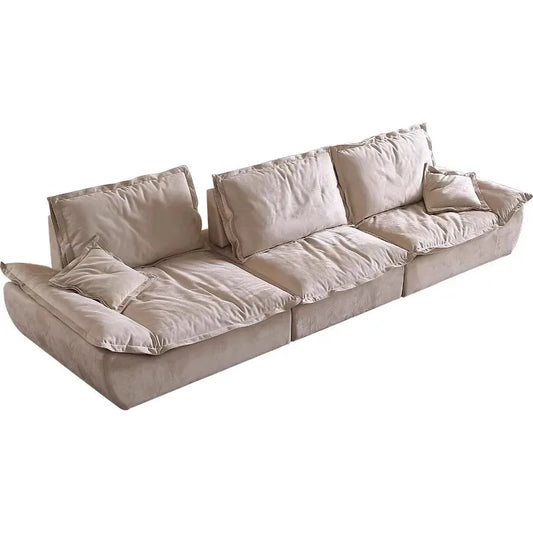 Sailing sofa living room light luxury modern simple cream wind suede designer special-shaped movable backrest