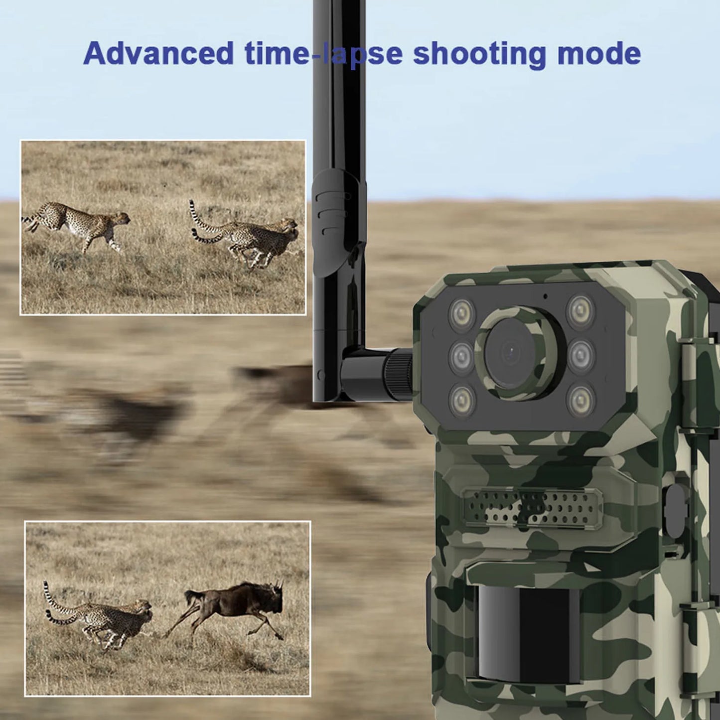 Hunting Camera Trail Camera Game IP66 Waterproof 14MP 120° Wide Angle 4G LTE Night Vision HD 4K Motion Detection for Shooting