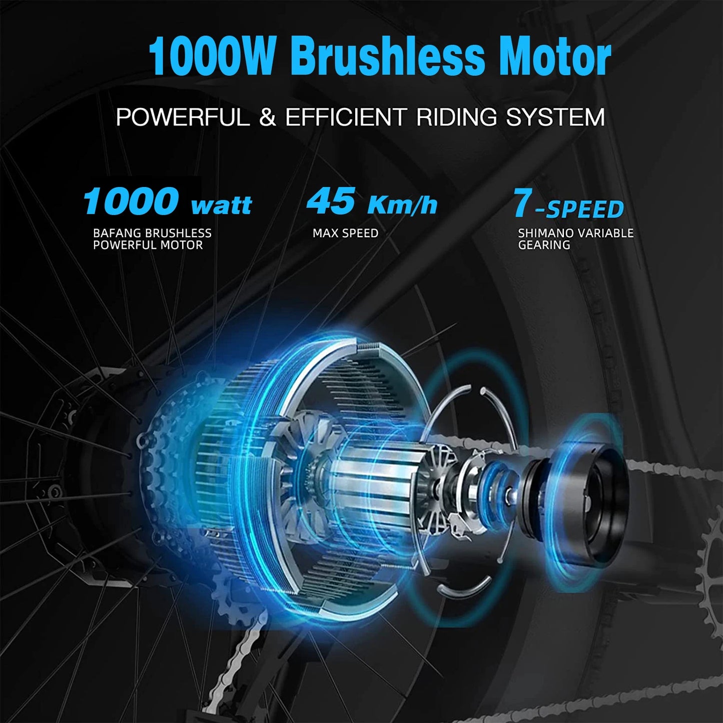 20" Folding e-bike Men and Women 1000W motor 45km/h and 48V 18Ah Removable lithium-ion Electric Bike Bicycle 7-speed