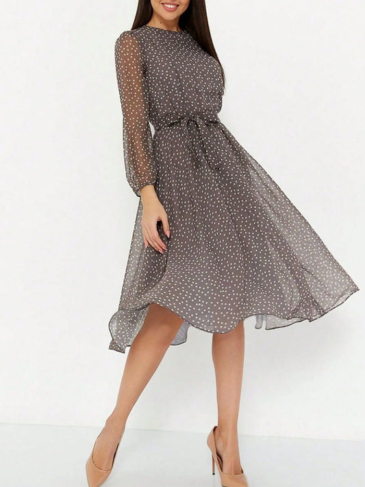 Women Dress 2025 Fashion Spring Summer Latest Unique Leisure Vacation Storm Point Long Sleeved Long Skirt Dress Women's Clothing