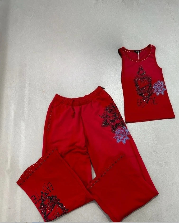 2025 European and American women's clothing, fashionable and casual women's printed hoodie suits and sportswear