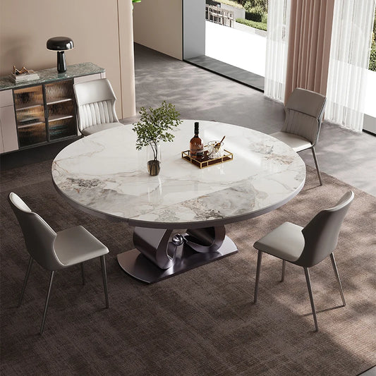 Extendable Trendy Dining Table Modern Nordic European Luxury Dining Tables Hidden Minimalist Mesa De Comedor Dining Furniture