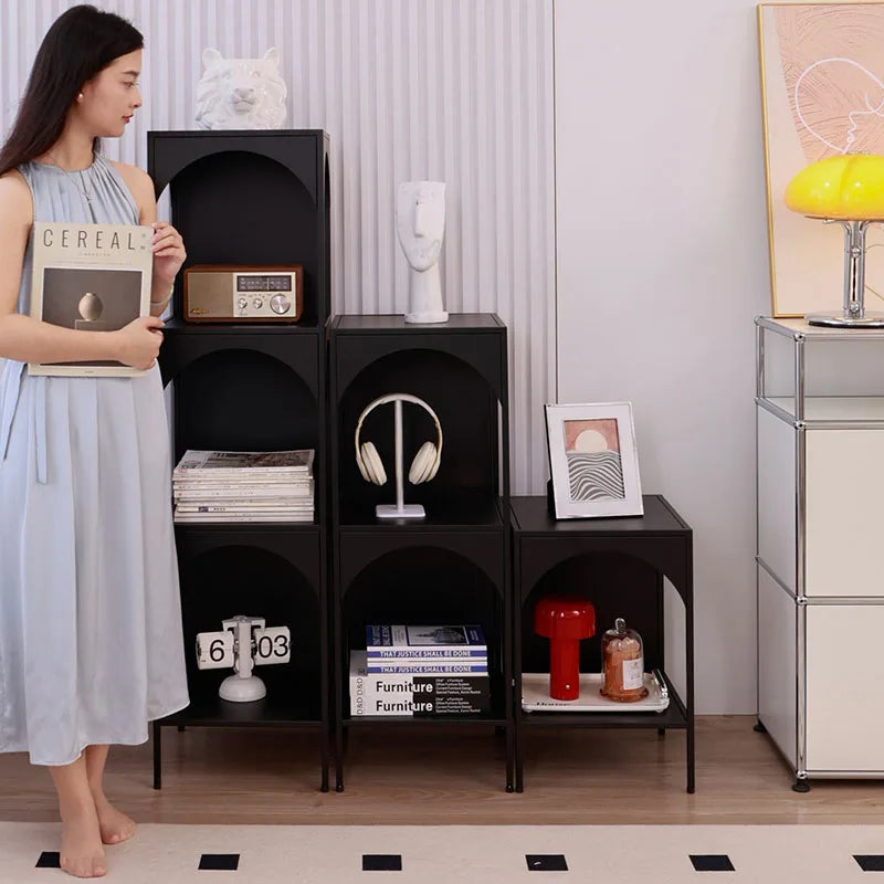 Living Room Storage Racks Organizer for Room Bookshelf Decorations 3-tier Iron Shelf Cabinets Multifunctional Nordic Furniture