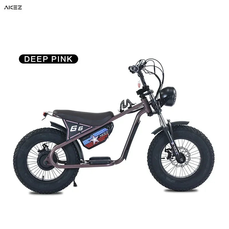 Factory direct delivery of the 2025 new AKEZ 36V 350W 15AH fat tire safety electric motorcycle specially designed for children