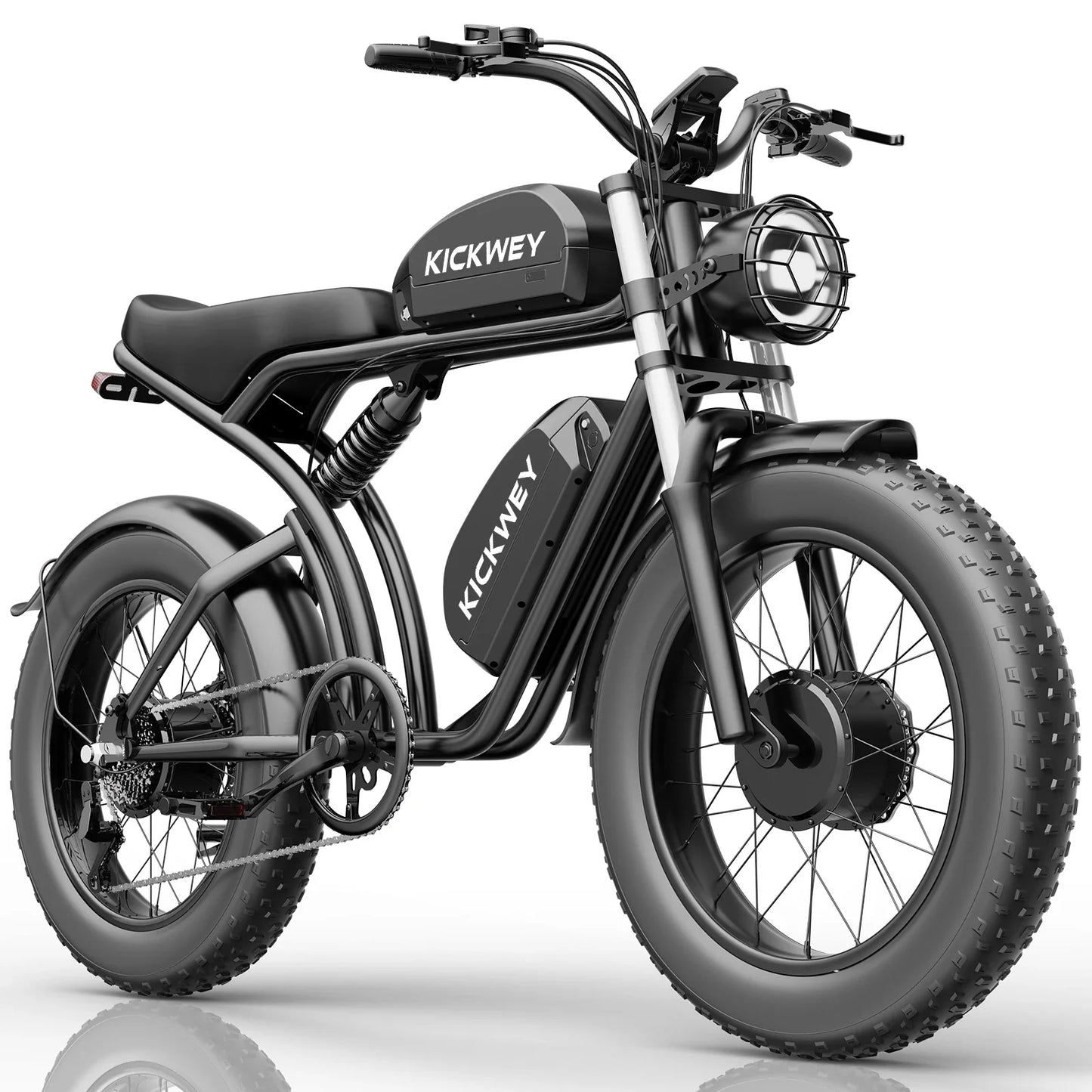 Ebike K7 2000W 48V 40AH Maximum Dual Motor Dual Battery Electric Motorcycle 20-inch Fat Tire Off-Road Bike Electric Bike 7 Speed