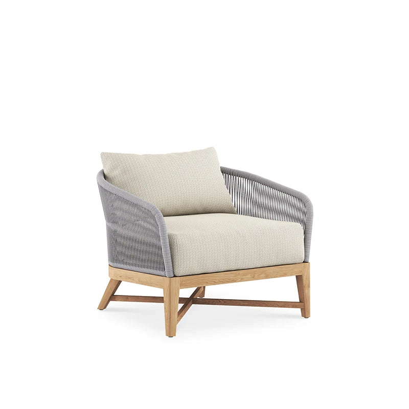 Rope Garden Sofa Outdoor Teak Furniture Set For Patio For Hotels Villas Parks Courtyards