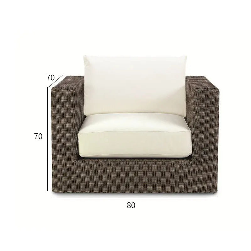 Outdoor rattan sofa combination balcony courtyard living room garden sun room round rattan outdoor model room villa leisure