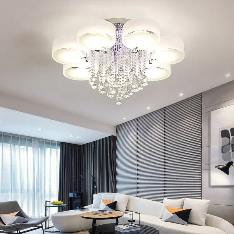 LED Ceiling Light Living Room Light Modern Simple Warm Romantic Atmospheric Household Energy-saving Crystal Ceiling Light