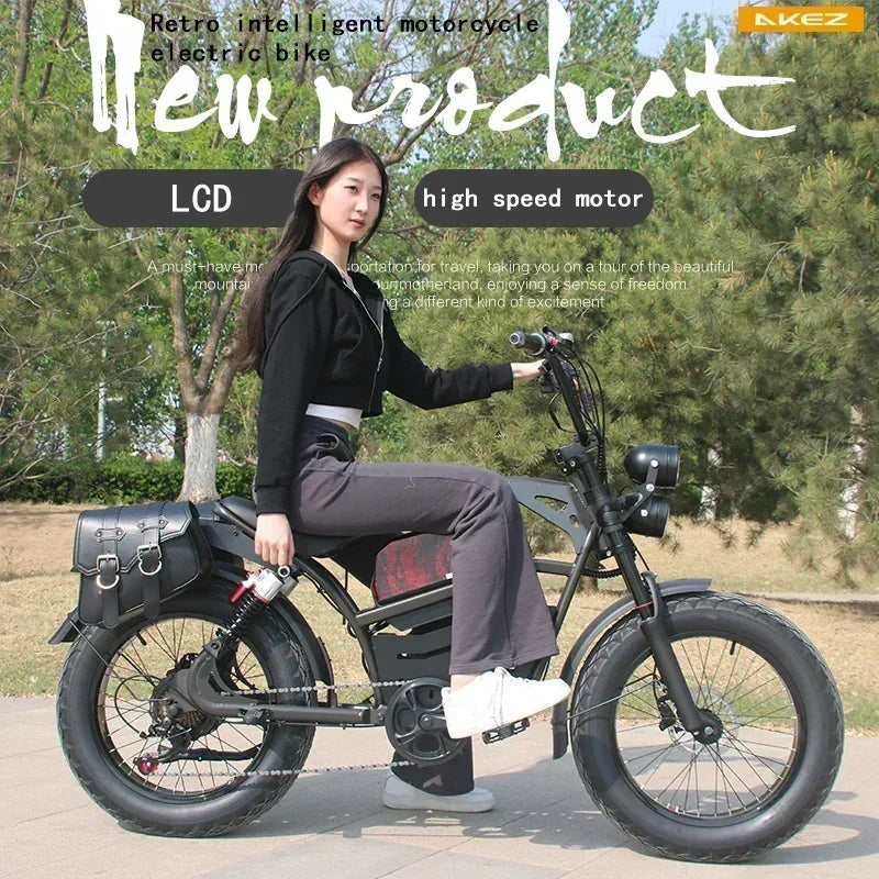 Electric Bicycle AKEZ motor 1500W battery 48v18ah All-terrain e-bike Hydraulic Brake 20inch tire snow beach off-road e-bicycle