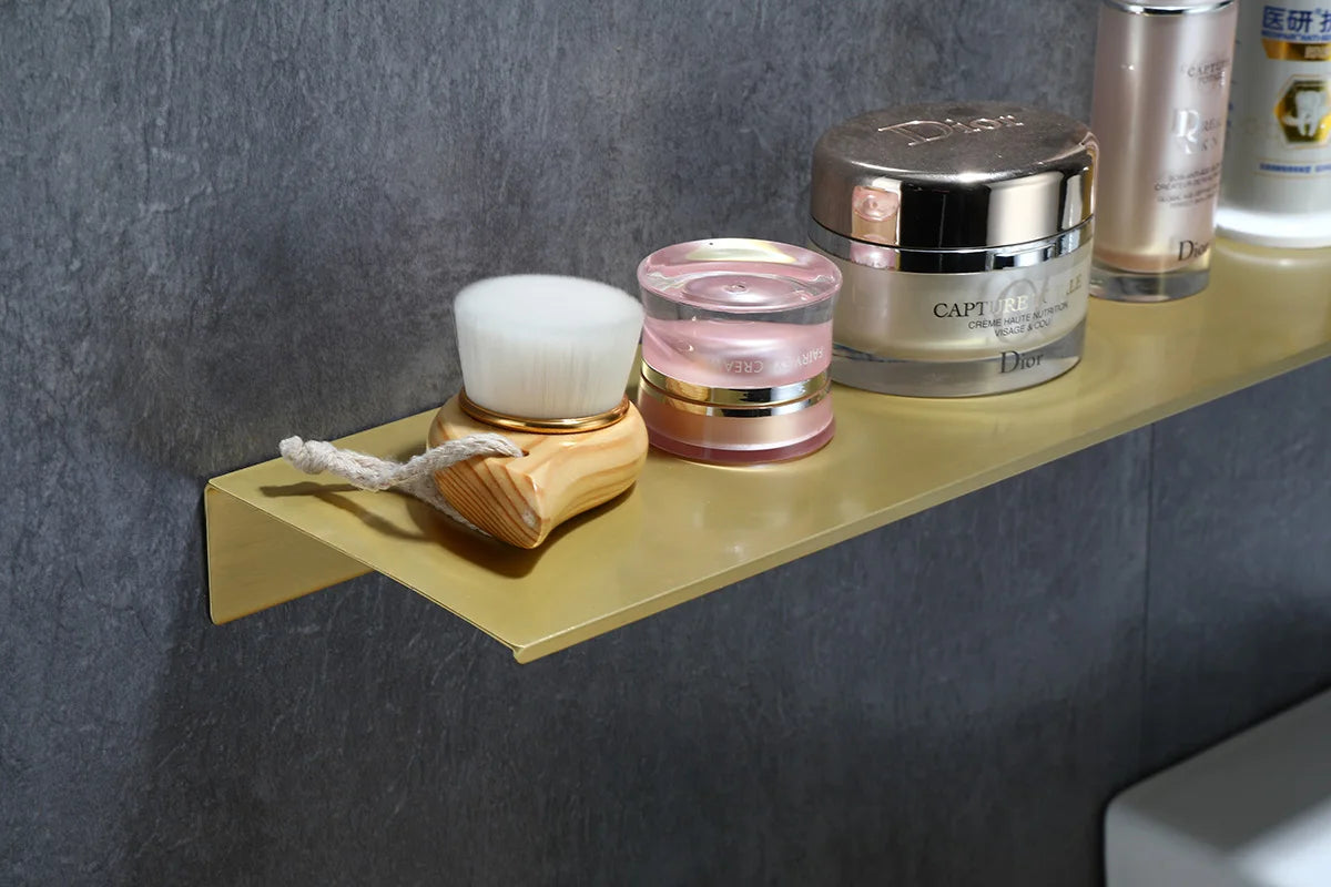 Bathroom Storage Rack Shampoo Wall Shelves Floating Matt Kitchen Mirror Metal Shower Organizer Bathroom Home Accessories